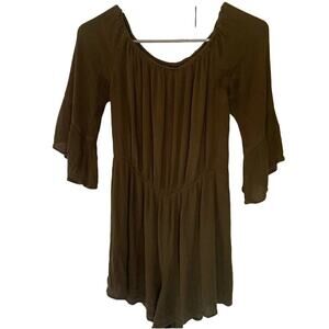 NWOT TOPSHOP Khaki/dark olive‎ Green romper dress size 2/small